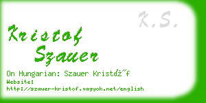 kristof szauer business card